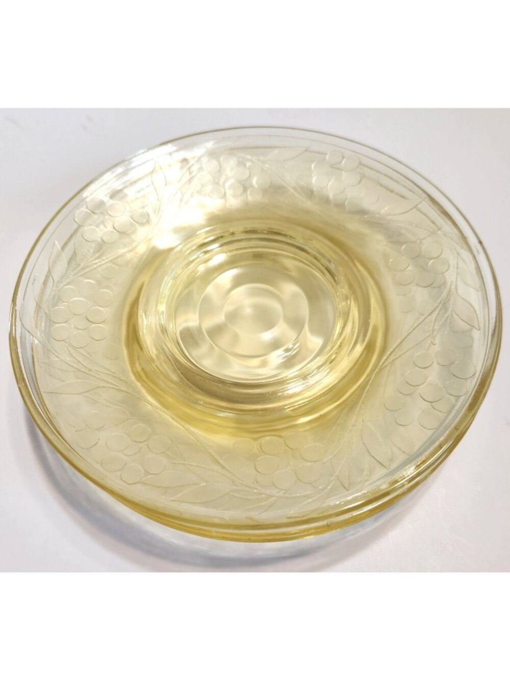 Lancaster Yellow Depression Glass Saucer 6" Plate Flower 1930's Set Of 4 READ